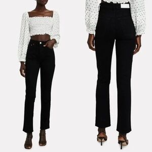 NWT Re/Done 80s Slim Straight Jeans Jet Black Size 24